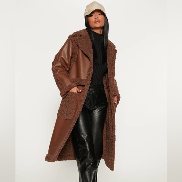 4 in 1 faux leather & fur Coat - Picture 1 of 6